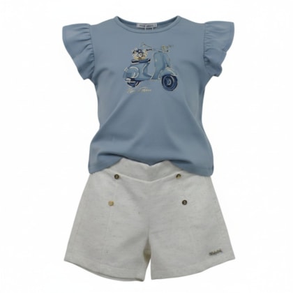 Conjunto Feminino Blusa Estampa Moto e Shorts 113748 - Trick Nick