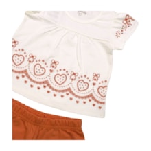Conjunto Feminino Blusa Estampa na Barra Corações e Shorts 50162 - Kely Kety