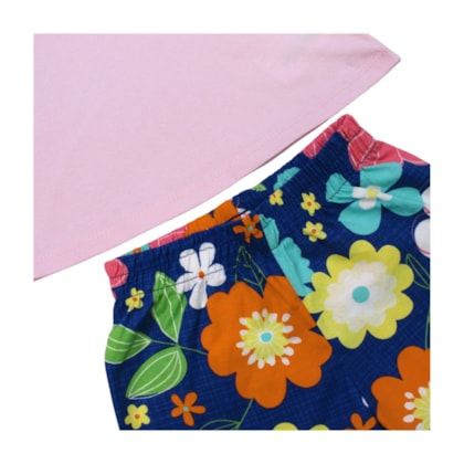 Conjunto Feminino Blusa Estampa Pássaro e Shorts 1001277 - Kyly