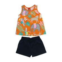 Conjunto Feminino Blusa Estampa Safari e Shorts 1000200 - Kyly 