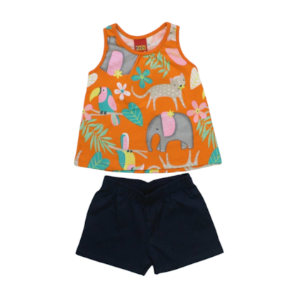 Conjunto Feminino Blusa Estampa Safari e Shorts 1000200 - Kyly