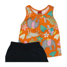 Conjunto Feminino Blusa Estampa Safari e Shorts 1000200 - Kyly 