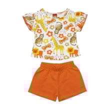 Conjunto Feminino Blusa Estampa Safari e Shorts 1001278 - Kyly  