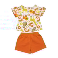Conjunto Feminino Blusa Estampa Safari e Shorts 1001278 - Kyly  