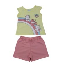 Conjunto Feminino Blusa Estampa Sorvete e Shorts Saia 18926 - Teddy