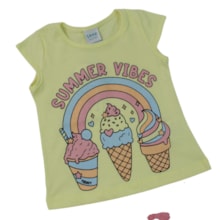 Conjunto Feminino Blusa Estampa Sorvete e Shorts Saia 18926 - Teddy