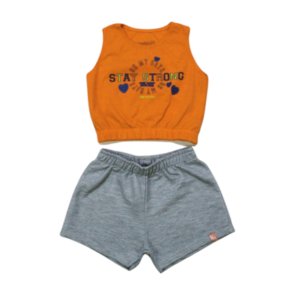 Conjunto Feminino Blusa Estampa Stay e Shorts 57091 - Kamylus 