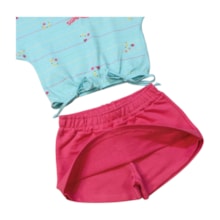Conjunto Feminino Blusa Estampa Summer e Shorts Saia Moletinho 9249 - Livy