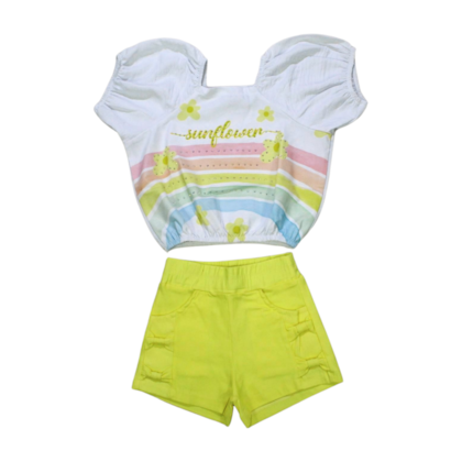 Conjunto Feminino Blusa Estampa Sunflower e Shorts 1951 - Carol e Dani  