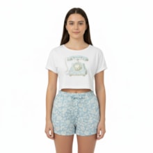 Conjunto Feminino Blusa Estampa Telefone e Shorts 2001764 - Milon