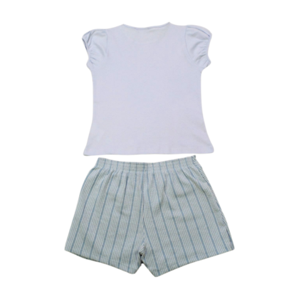 Conjunto Feminino Blusa Estampa Tiara e Shorts Saia 22765 - Glinny 