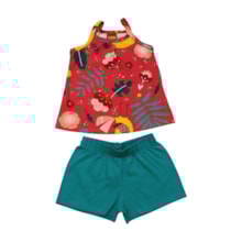Conjunto Feminino Blusa Estampa Tucano e Shorts 1001275 - Kyly  