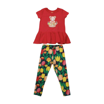 Conjunto Feminino Blusa Estampa Ursa e Legging 1000210 - Kyly