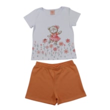 Conjunto Feminino Blusa Estampa Ursinha e Shorts 46251 - Kely Kety