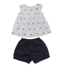 Conjunto Feminino Blusa Estampada Ancoras e Shorts 2308 - Carol e Dani