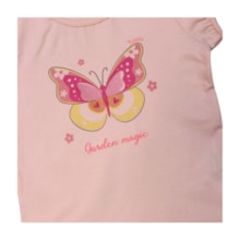 Conjunto Feminino Blusa Estampada Borboletas e Shorts Saia Moletinho 11898 - Kaiani     