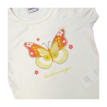 Conjunto Feminino Blusa Estampada Borboletas e Shorts Saia Moletinho 11898 - Kaiani   