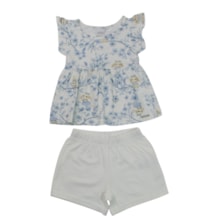 Conjunto Feminino Blusa Estampada Coelhos e Shorts A0347 - Alakazoo
