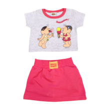 Conjunto Feminino Blusa Estampada e Saia Moletinho 6253 - Turma da Mônica
