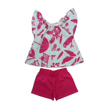 Conjunto Feminino Blusa Estampada e Shorts 1000231 - Kyly 