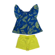 Conjunto Feminino Blusa Estampada e Shorts 1000231 - Kyly 