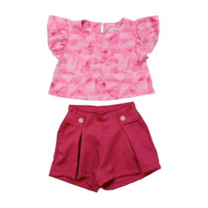 Conjunto Feminino Blusa Estampada e Shorts 8328 - Pokotinha 