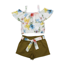 Conjunto Feminino Blusa Estampada e Shorts Sarja 26263 - Brandili Mundi  