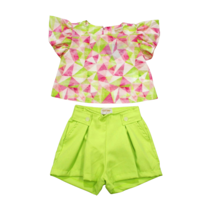 Conjunto Feminino Blusa Estampada e Shorts Tecido 7389 - Pokotinha