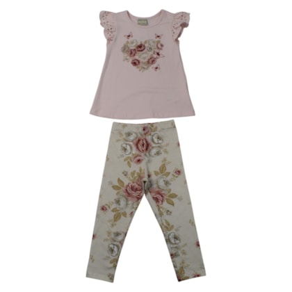 Conjunto Feminino Blusa Estampada Flores  e Legging 2001739 - Milon