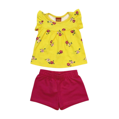 Conjunto Feminino Blusa Estampada Flores e Shorts 1000203 - Kyly 