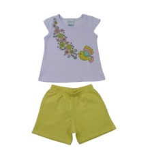 Conjunto Feminino Blusa Estampada Flores e Shorts 18925 - Teddy