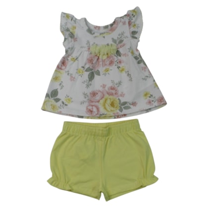 Conjunto Feminino Blusa Estampada Flores e Shorts 2001842 - Milon