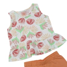 Conjunto Feminino Blusa Estampada Flores e Shorts 46248 - Kely Kety