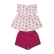 Conjunto Feminino Blusa Estampada Flores e Shorts A5202 - Alakazoo 