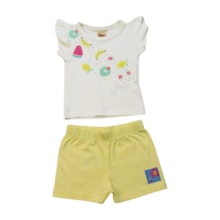 Conjunto Feminino Blusa Estampada Frutas e Shorts 9232 - Livy     