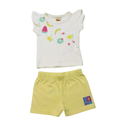 Conjunto Feminino Blusa Estampada Frutas e Shorts 9232 - Livy     