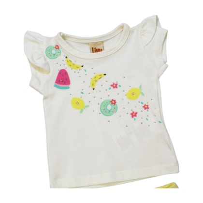 Conjunto Feminino Blusa Estampada Frutas e Shorts 9232 - Livy     