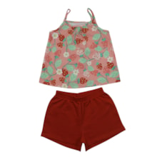 Conjunto Feminino Blusa Estampada Morangos e Shorts 27223 - Brandili