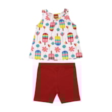 Conjunto Feminino Blusa Estampada Picolé e Bermuda 1001249 - Kyly