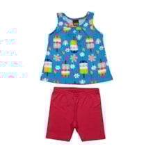 Conjunto Feminino Blusa Estampada Picolé e Bermuda 1001249 - Kyly