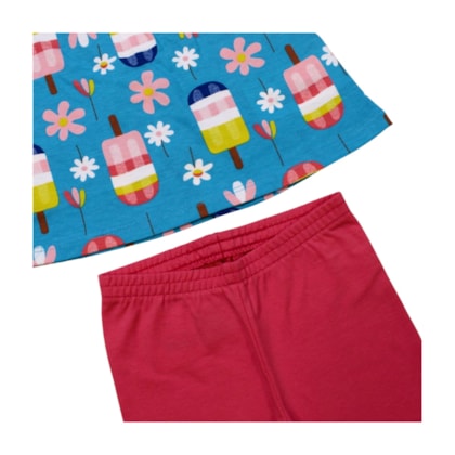 Conjunto Feminino Blusa Estampada Picolé e Bermuda 1001249 - Kyly