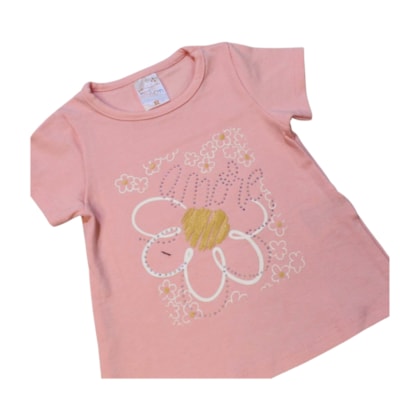 Conjunto Feminino Blusa Flor com Strass e Shorts 1828 - Mini Moon