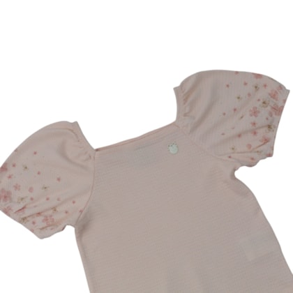 Conjunto Feminino Blusa Flores e Saia Plissada - 37443 - Angerô