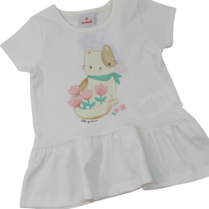 Conjunto Feminino Blusa Gato e Bermuda Estampada  27141 - Brandili