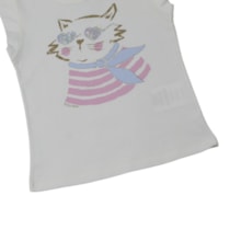 Conjunto Feminino Blusa Gato e Shorts Saia 27190 - Brandili