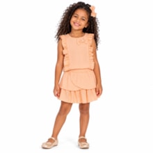 Conjunto Feminino Blusa Laço e Saia Tecido 2284A - Carol e Dani