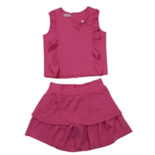 Conjunto Feminino Blusa Laço e Saia Tecido 2284B - Carol e Dani