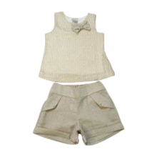 Conjunto Feminino Blusa Laço e Shorts Linho 2137 - Carol e Dani  