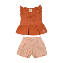 Conjunto Feminino Blusa Laço e Shorts Tecido 37089 - Angerô 