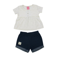 Conjunto Feminino Blusa Laise e Shorts Jeans 53703 - Kamylus 